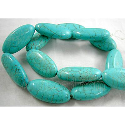 Chalky Turquoise beads, Rice shape