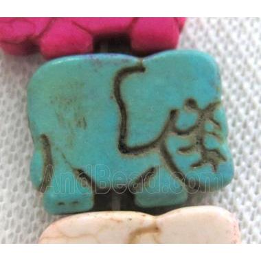 blue synthetic Turquoise elephant beads