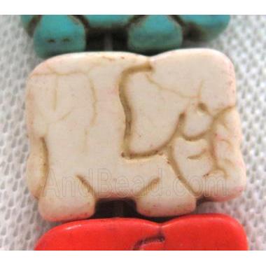 white synthetic Turquoise elephant beads