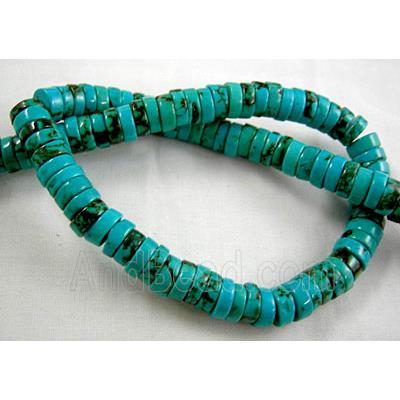 Chalky Turquoise beads for bracelet, Heishi beads