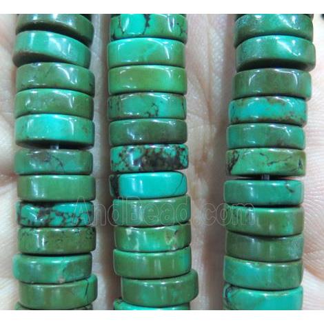 green Turquoise heishi beads, stabilized
