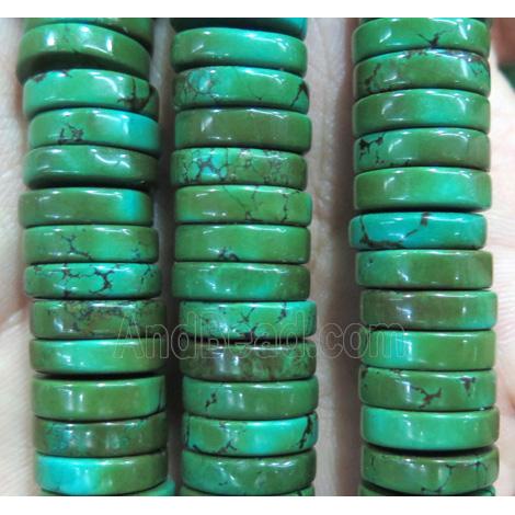 green Turquoise heishi beads, stabilized