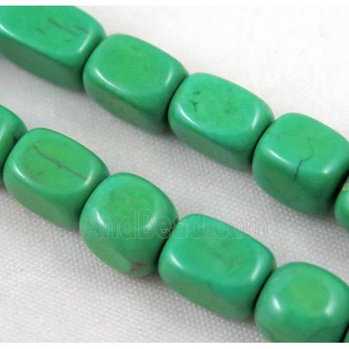 green synthetic Turquoise cuboid beads