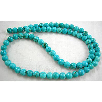 Chalky Turquoise beads, Round