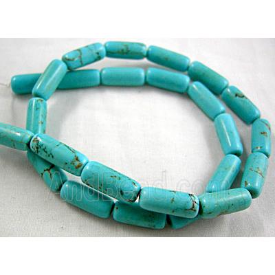 Chalky Turquoise tube beads