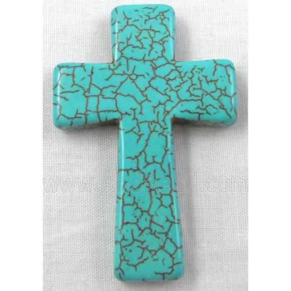 Chalky Turquoise, stabilized, Crosses Pendant