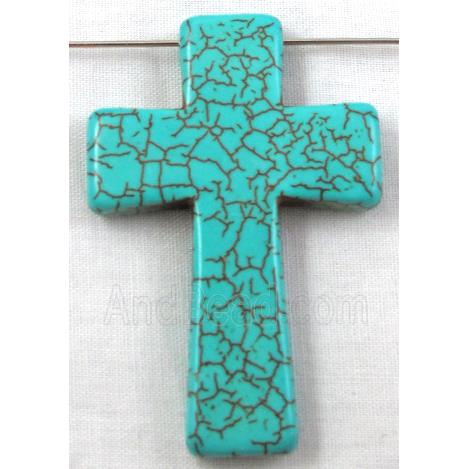 Chalky Turquoise, stabilized, Crosses Pendant