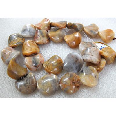 Natural Twist Coin Gemstone bead