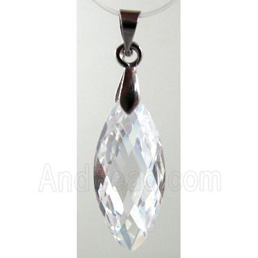 Cubic Zirconia pendant, clear