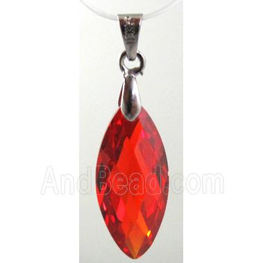 Cubic Zirconia pendant, red