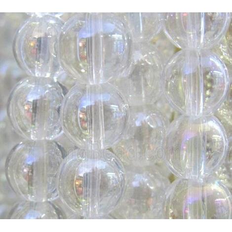 round glass crystal beads, AB color electroplated
