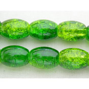 Crackel Oval Glass Beads