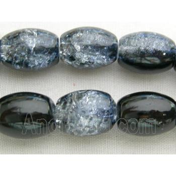 Crackel Oval Glass Beads