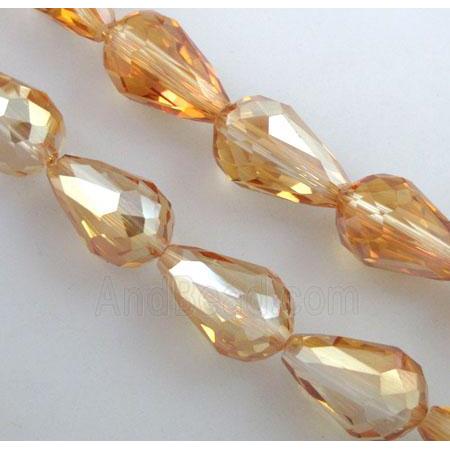 chinese crystal glass bead, faceted drip