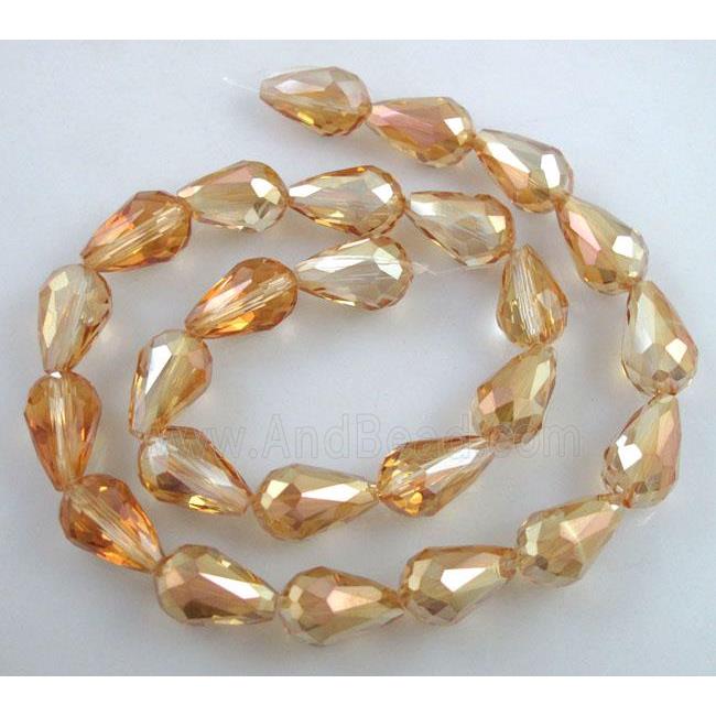 chinese crystal glass bead, faceted drip