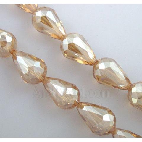 chinese crystal glass bead, faceted drip