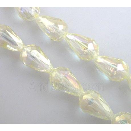 chinese crystal glass bead, faceted drip