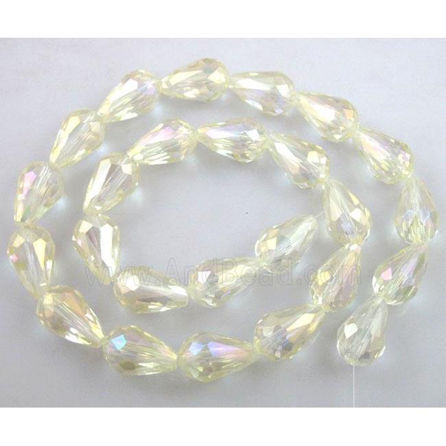 chinese crystal glass bead, faceted drip