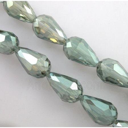 chinese crystal glass bead, faceted drip
