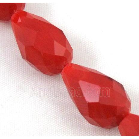 chinese crystal glass bead, faceted teardrop