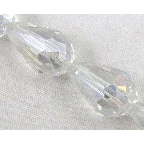 chinese crystal glass bead, faceted teardrop, AB color