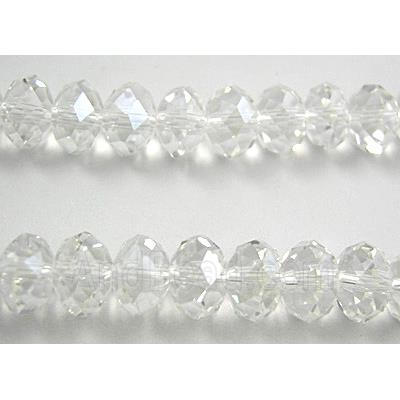 Chinese Crystal Beads, Faceted Rondelle, Clear