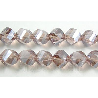 Chinese Crystal Beads, Twist, Purple