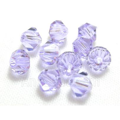 Chinese Crystal Beads, Bicone, Lavender