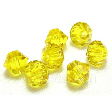 Chinese Crystal Beads, bicone, yellow