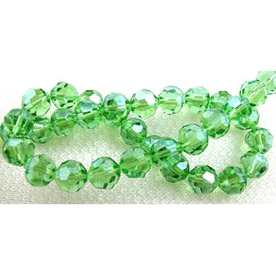 Chinese Crystal Beads, Faceted Round, Green