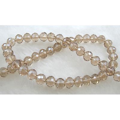 Crystal Glass Beads, 96 faceted round, champagne