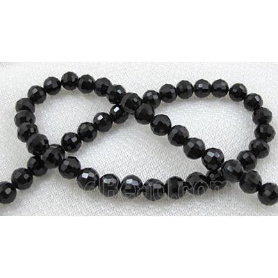 black Chinese Crystal Glass Beads, 96 faceted round