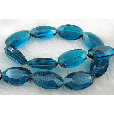 Crystal Glass Beads, faceted, peacock blue