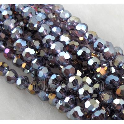 Chinese Crystal Beads, faceted round, purple plated