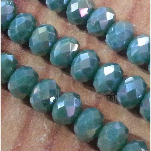 Chinese crystal glass bead, faceted rondelle, AB color