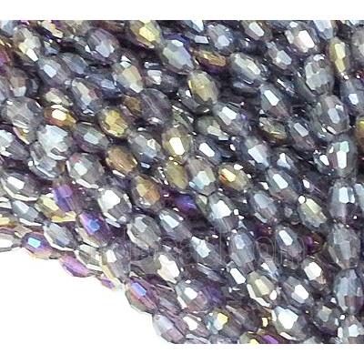 Chinese Crystal Glass Beads, faceted barrel