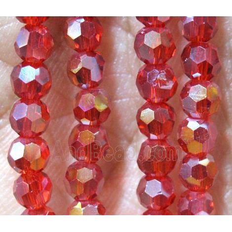 Chinese crystal glass bead, faceted round