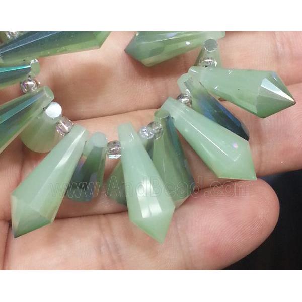 Chinese crystal glass bead, faceted teardrop