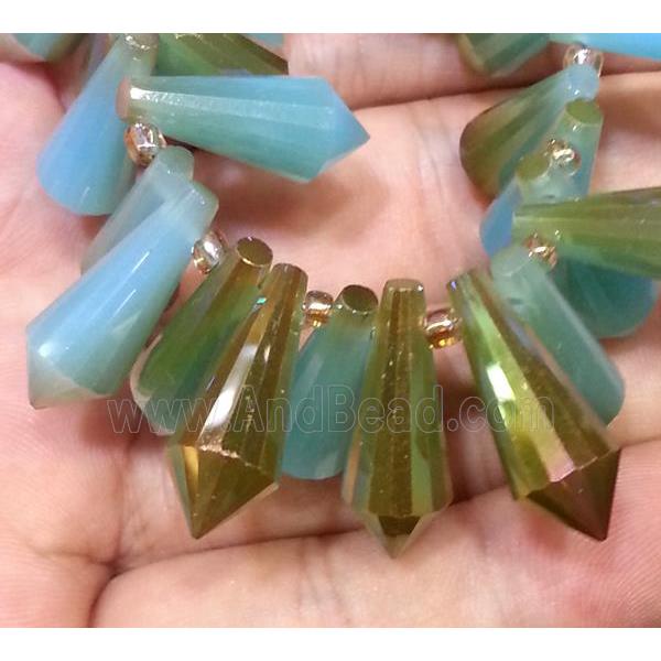 Chinese crystal glass bead, faceted teardrop