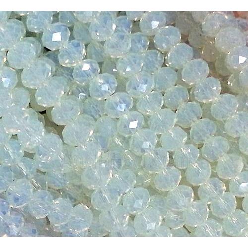 glass crystal bead, faceted wheel, opal