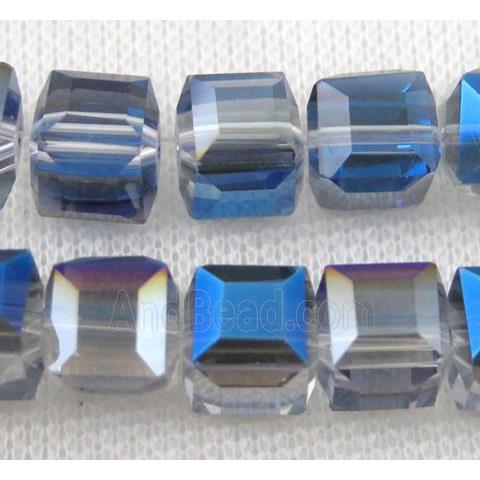 chinese crystal glass bead, faceted cube