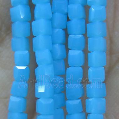 chinese crystal glass bead, faceted cube