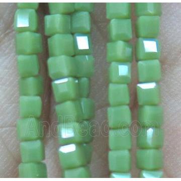chinese crystal glass bead, faceted cube
