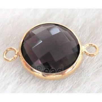 Chinese crystal glass connector Button purple