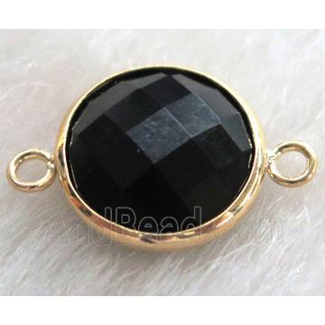 black Chinese crystal glass connector Button