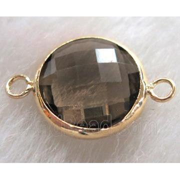 Chinese crystal glass connector Button Smoky