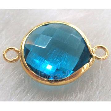 aqua Chinese crystal glass connector Button