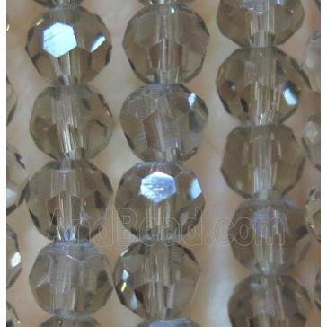 smoky Chinese Crystal Beads, faceted round