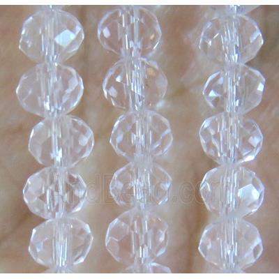 clear Chinese crystal bead, faceted rondelle