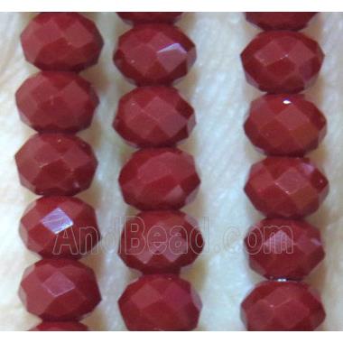 darker red Chinese crystal bead, faceted rondelle
